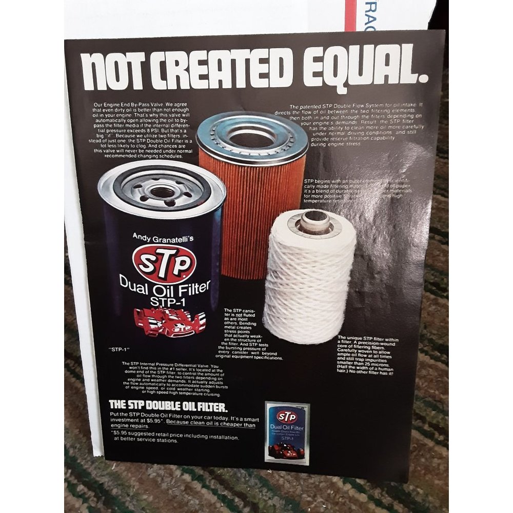 STP Double Oil Filter 1972 Original Print Ad